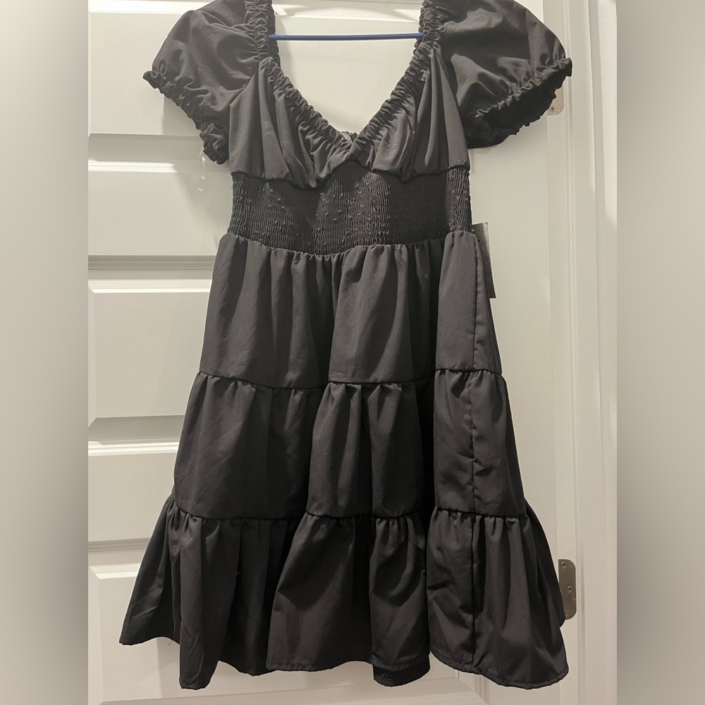 J for Justify- black, sweetheart neck line dress